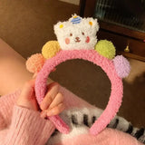 Personalized  New Cartoon Plush Cute Bear Hairband for Girl Children Wash Face Make Up Furry Headband Fashion Accessories