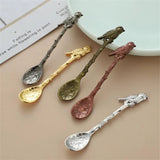 Retro Coffee Spoon Ice Cream Dessert Spoon Forest Bird Coffee Tea Mixing Spoon Kitchen Accessories Tableware Coffee Spoons