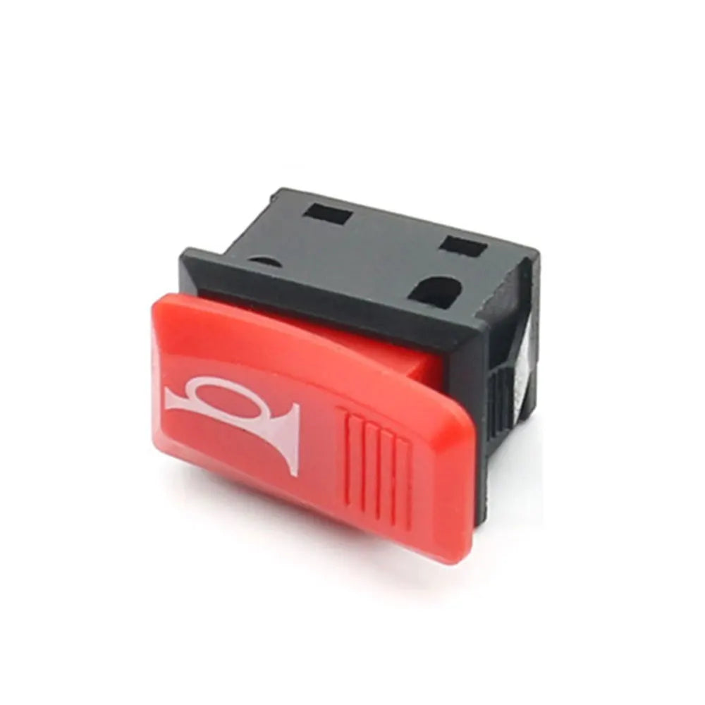 Horn Switch Car Button E-bike Motorcycle Horn Universal Momentary Push Rocker Switch Plastic 2 Pin Self-reset Red