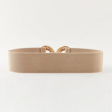 1 Piece Coffee Color Wowen's Belt Double Ring Buckle Widebelts