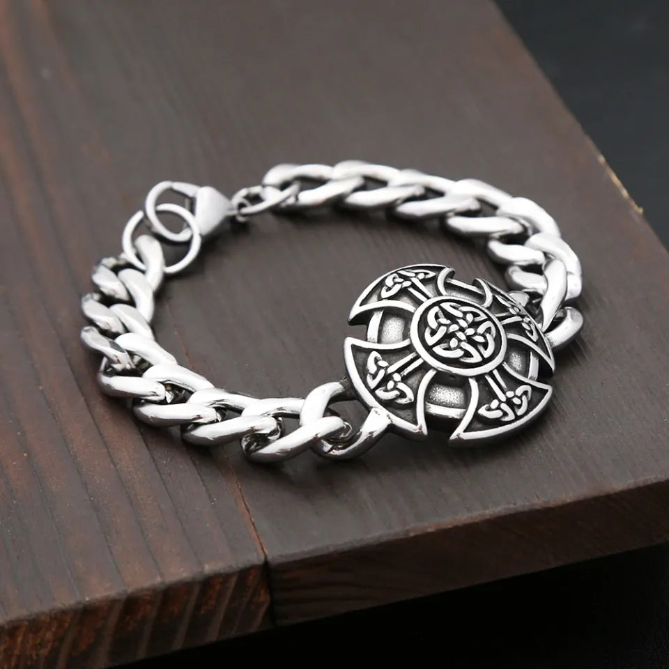 Fashion Vintage Witch Knot Chain Bracelet 316L Stainless Steel Nordic Vikings Celtic Knot Bracelets For Men Women Amulet Jewelry