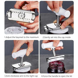 Multi-function Bottle Cap Opener Stainless Steel Adjustable Lids Off Jar Opener Labor-saving Screw Can Opener for Kitchen Gadget