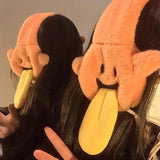 Funny Plush Earmuffs Women Winter Warm Thickened Kawaii Japanese Cartoon Ear Protection Outdoor Halloween Accessories Gift