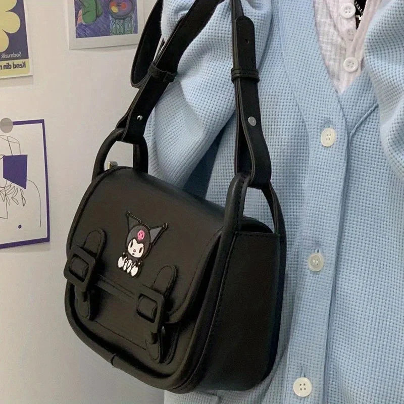 Kawaii Sanrio Kuromi Cambridge Bag Net Red with The Same Bag All-match Underarm Bag Shoulder Bag Japan and South Korea Gift