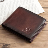 Genuine Leather Men Wallets Rfid Blocking Bifold Wallet Short Multi Function ID Credit Card Holder Male Purse Money Bags