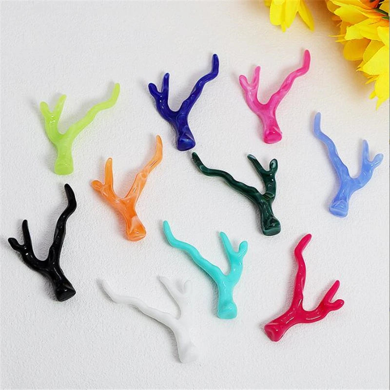 10Pcs/Lot Creative Imitation Coral Acrylic Beads Branch Loose Bead Charm Connectors Diy Earrings Jewelry Making Resin Acessories