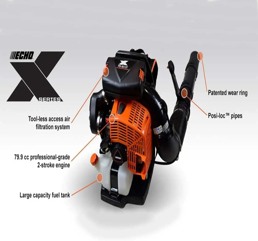 X Series Back Pack Blower with Tube Throttle 79.9Cc Industry-leading 48 Newtons Blowing Performance 495.99 Ounces