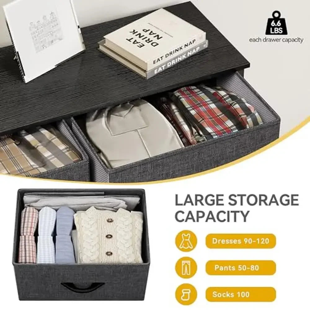 Bedroom Organizer Fabric Dresser 8-Drawer Chest Closet Living Room Storage