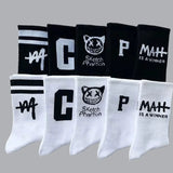 5/10 Pairs Letters Trend Cotton Socks Breathable Women Basketball Sports Socks Men High Quality All-match Student Mid-tube Socks