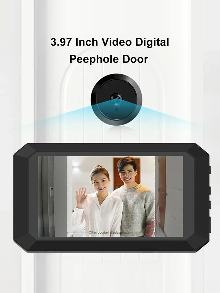 Video Digital Door Viewer Safety Door Viewer Photo Recording 1400mAh Build-in Lithium Battery Door Peephole Camera 1080P Camera