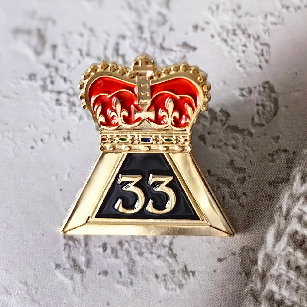 Masonic Lapel Pins Badge Mason Freemason 33 Degress Size 3×3.3cm Anniversary Present Brooch Accessories Souvenier