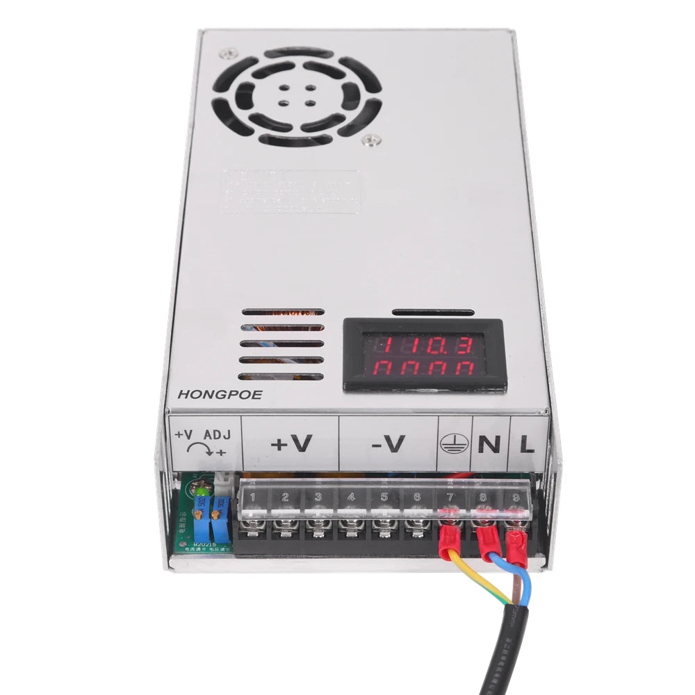 Digital display adjustable 500W 600W 1000W power supply 0-12V 15V 24V 27V 30V 36V 48V 60V 72V 90V 110V 150V 200V AC to DC SMPS