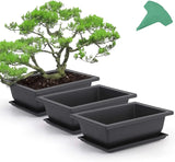 1Pcs Bonsai Training Pots with 4Pcs Plant Labels Plastic Bonsai Plants Growing Pot for Garden Yard Office Living Room Balcony