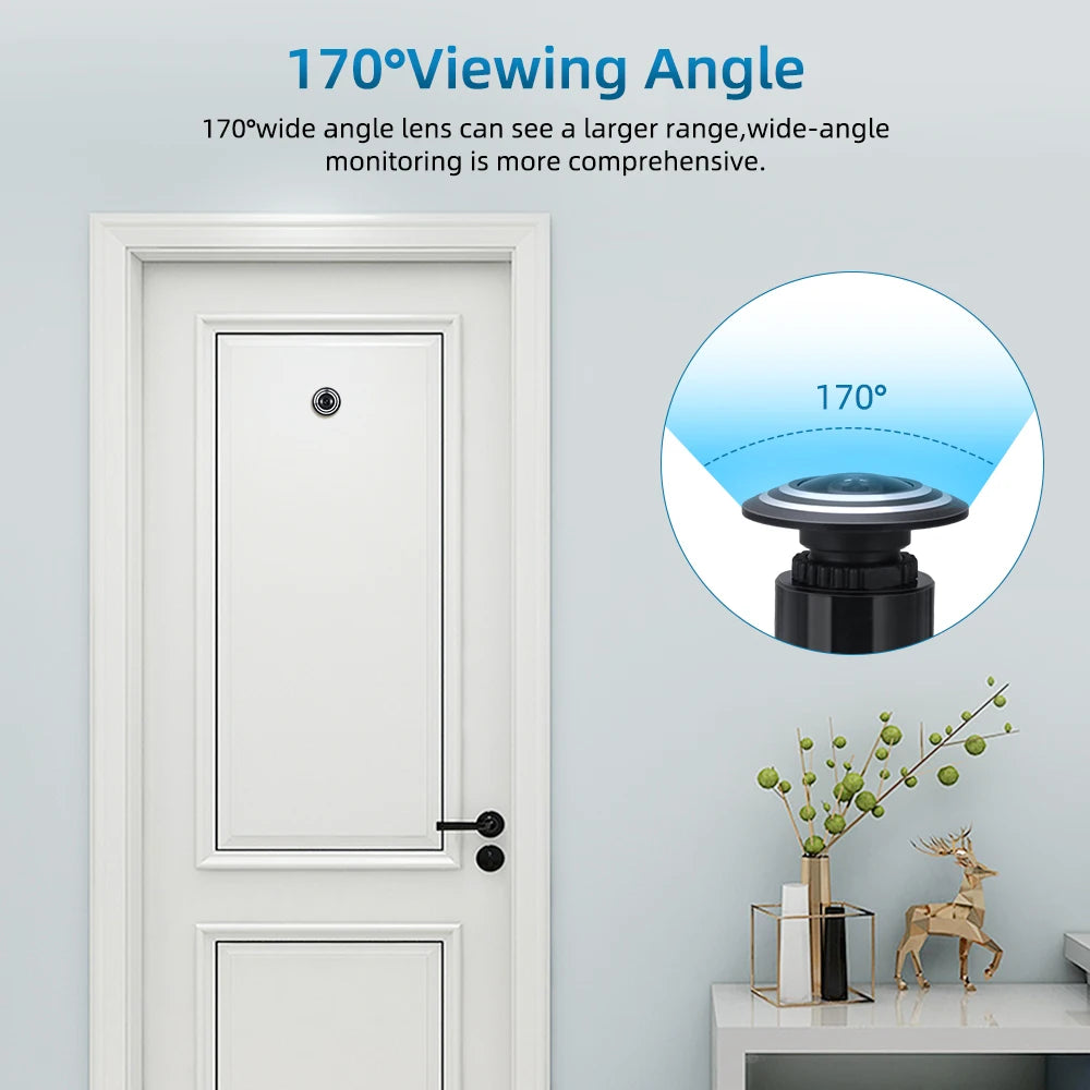 Tuya Smart Video Peephole 2.4G&5G Wifi Camera Motion Detection Door Viewer Video-eye Wireless Intercom Home Security Auto Record