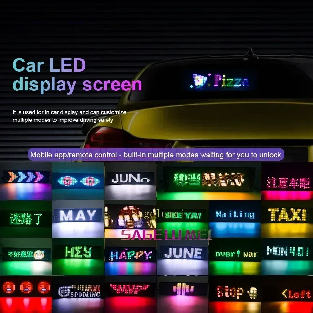 5V USB LED Matrix Pixel Panel Multilingual APP DIY Graffiti Scrolling Text Animation Display Car Remote Truck Devil's Eye Lights