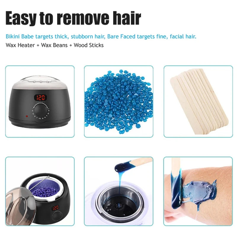 Hair Removal Wax Machine Waxing Heater and Beans Kit Depilatory Epilator Wax-melt Pot Paraffin Warmer Heating Machine