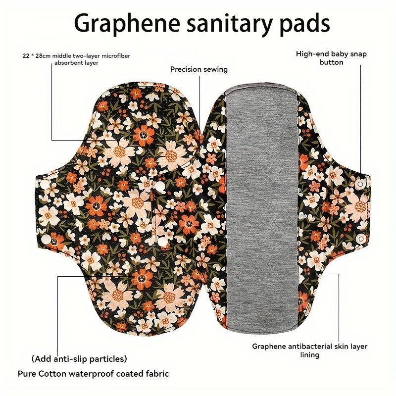 BIAI Large Size Female Nursing Pad Naturally Cloth Menstrual Pad Breathable Graphene Sanitary Pads Panty Liner For Women 22*28CM