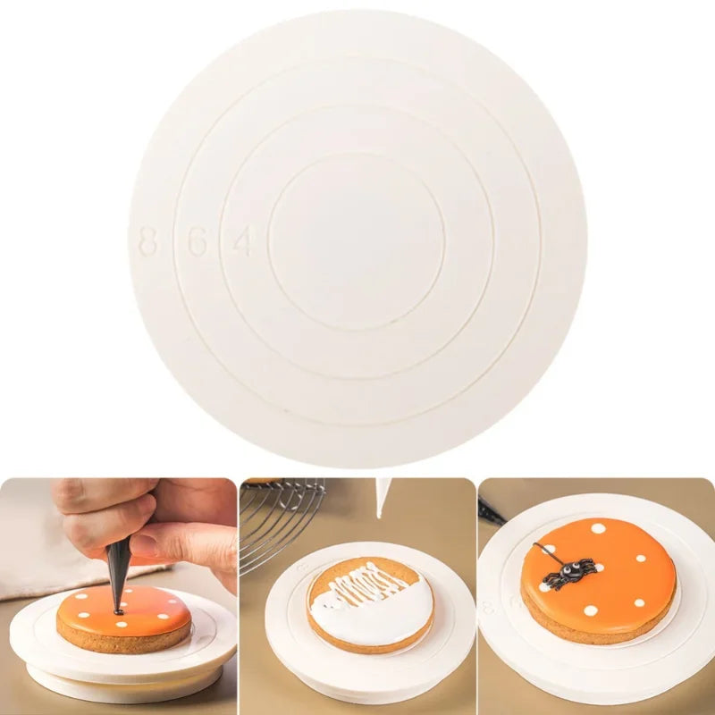 Christmas DIY Cake Rotary Table Mini Plastic Fondant Cake Turntable Revolving Platform Round Cookie Stand Rotating Kitchen Tools