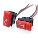 1PCS Horn Switch Car Button E-bike Motorcycle Horn Universal Momentary Push Rocker Switch Plastic 2 Pin Self-reset Red