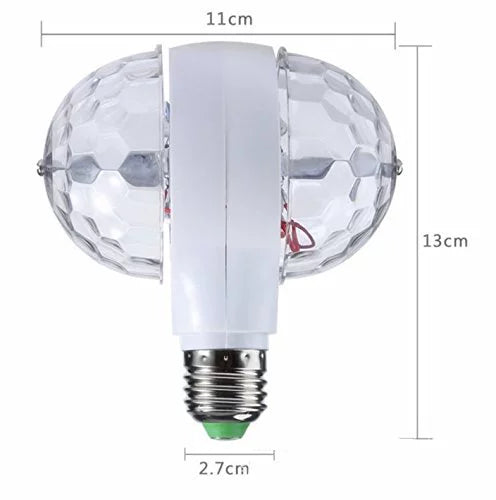 Double Head Rotate Degree Colorful Rotating Stage Light LED Bulb Magic Ball Bar KTV Stage Laser Crystal Flashing Light E27